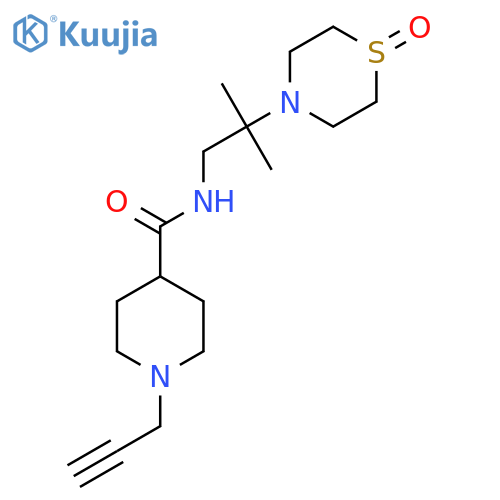 N-[2-Methyl-2-(1-oxo-1,4-thiazinan-4-yl)propyl]-1-prop-2-ynylpiperidine-4-carboxamide structure