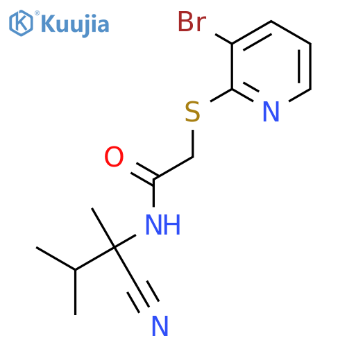 2-(3-bromopyridin-2-yl)sulfanyl-N-(1-cyano-1,2-dimethylpropyl)acetamide structure