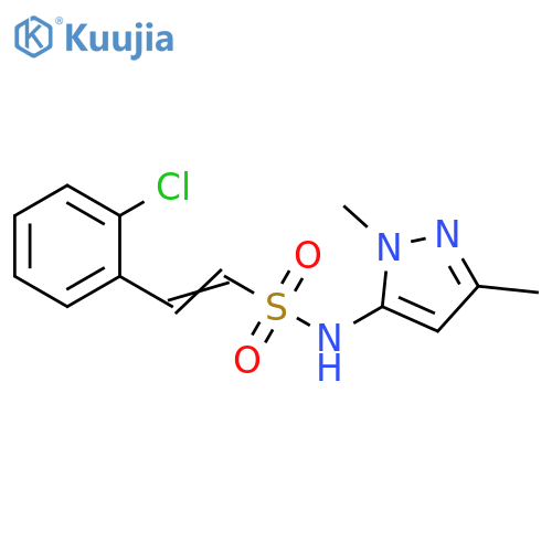 2-(2-chlorophenyl)-N-(1,3-dimethyl-1H-pyrazol-5-yl)ethene-1-sulfonamide structure