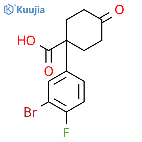 1-(3-Bromo-4-fluorophenyl)-4-oxocyclohexanecarboxylic Acid structure