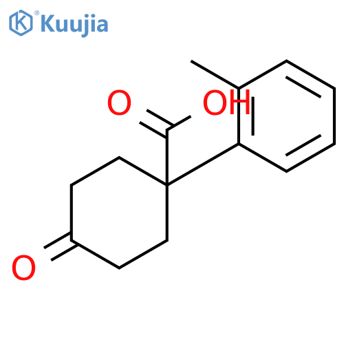 1-(2-methylphenyl)-4-oxocyclohexane-1-carboxylic acid structure