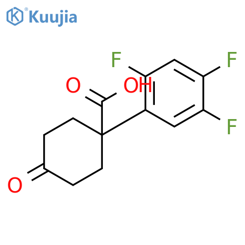 4-Oxo-1-(2,4,5-trifluorophenyl)cyclohexanecarboxylic Acid structure