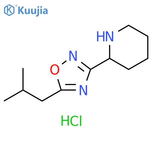 2-[5-(2-Methylpropyl)-1,2,4-oxadiazol-3-yl]piperidine hydrochloride structure
