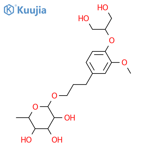 α-L-Mannopyranoside, 3-[4-[2-hydroxy-1-(hydroxymethyl)ethoxy]-3-methoxyphenyl]propyl 6-deoxy- structure
