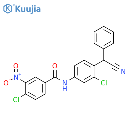 4-Chloro-N-[3-chloro-4-[cyano(phenyl)methyl]phenyl]-3-nitrobenzamide structure