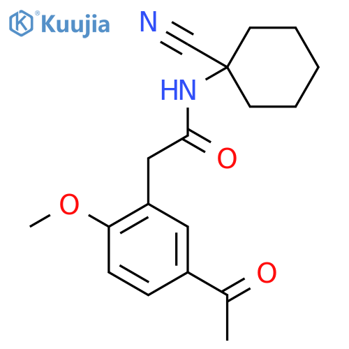 2-(5-acetyl-2-methoxyphenyl)-N-(1-cyanocyclohexyl)acetamide structure
