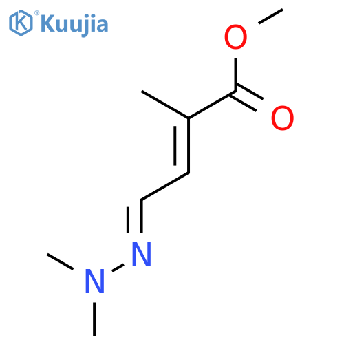 2-Butenoic acid, 4-(dimethylhydrazono)-2-methyl-, methyl ester, (E,E)- structure