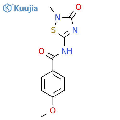 4-Methoxy-N-(2-methyl-3-oxo-2,3-dihydro-1,2,4-thiadiazol-5-yl)benzenecarboxamide structure