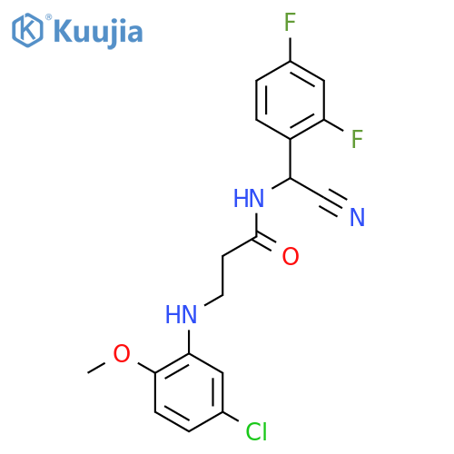 3-[(5-chloro-2-methoxyphenyl)amino]-N-[cyano(2,4-difluorophenyl)methyl]propanamide structure