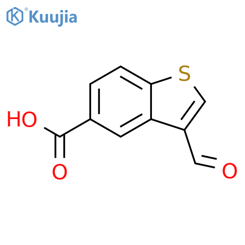 3-formyl-1-benzothiophene-5-carboxylic acid structure