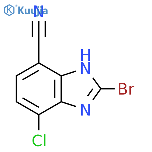 2-Bromo-4-chloro-7-cyano-1H-benzimidazole structure