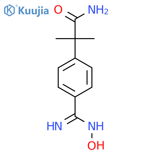2-(4-(N-hydroxycarbamimidoyl)phenyl)-2-methylpropanamide structure