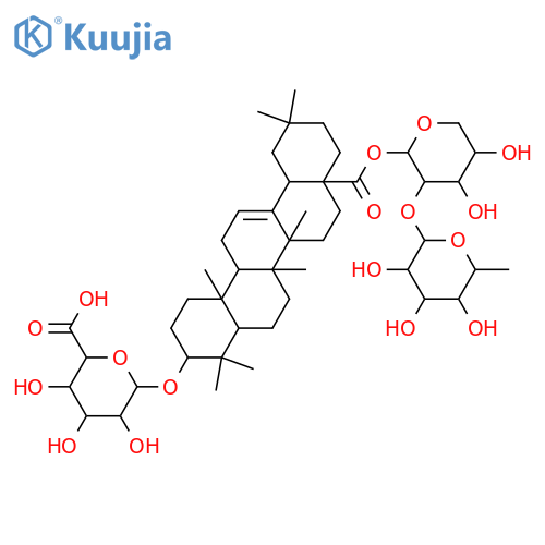 b-D-Glucopyranosiduronic acid, (3b)-28-[[2-O-(6-deoxy-a-L-mannopyranosyl)-b-D-xylopyranosyl]oxy]-28-oxoolean-12-en-3-yl(9CI) structure