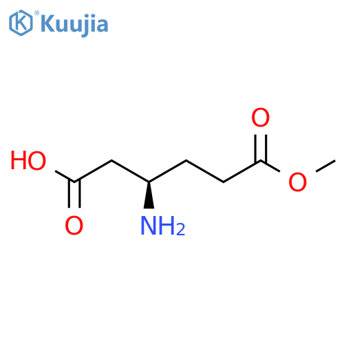 (3R)-3-amino-6-methoxy-6-oxohexanoic acid structure