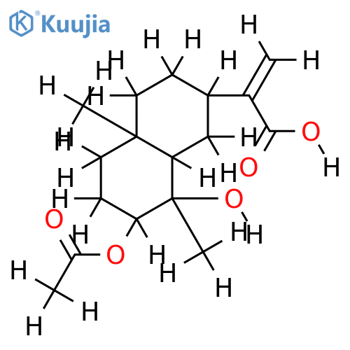3alpha-acetoxy-4alpha-hydroxyeudesm-11(13)-en-12-oic acid structure