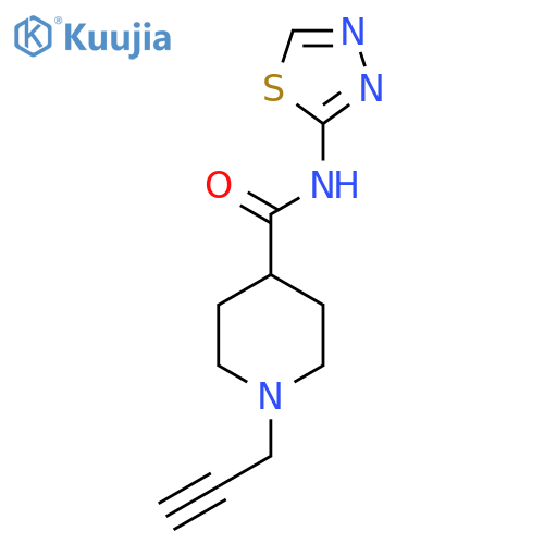 1-(prop-2-yn-1-yl)-N-(1,3,4-thiadiazol-2-yl)piperidine-4-carboxamide structure