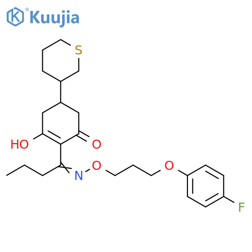 2-Cyclohexen-1-one,2-[1-[[3-(4-fluorophenoxy)propoxy]imino]butyl]-3-hydroxy-5-(tetrahydro-2H-thiopyran-3-yl)- structure