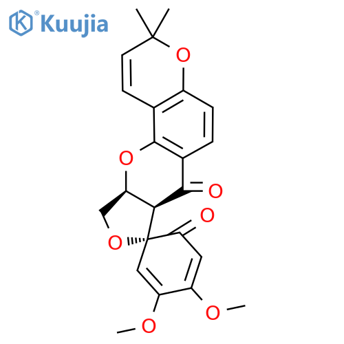 Spiro[3,5-cyclohexadiene-1,8'-[3H,8H]furo[3,4-e']benzo[1,2-b:3,4-b']dipyran]-2,7'(7'aH)-dione, 10',10'a-dihydro-4,5-dimethoxy-3',3'-dimethyl-, (1R,7'aR,10'aS)- structure