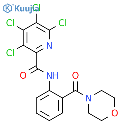 3,4,5,6-tetrachloro-N-[2-(morpholine-4-carbonyl)phenyl]pyridine-2-carboxamide structure