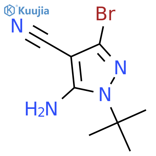 5-Amino-3-bromo-1-(tert-butyl)-1H-pyrazole-4-carbonitrile structure
