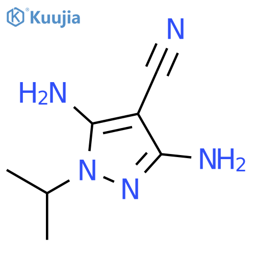 3,5-diamino-1-(propan-2-yl)-1H-pyrazole-4-carbonitrile structure