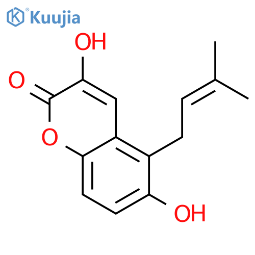 3,6-dihydroxy-5-prenylcoumarin structure