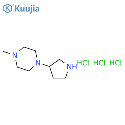 1-Methyl-4-(3-pyrrolidinyl)piperazine trihydrochloride structure