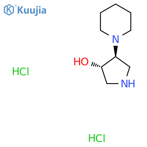 trans-4-(1-Piperidinyl)-3-pyrrolidinol dihydrochloride structure
