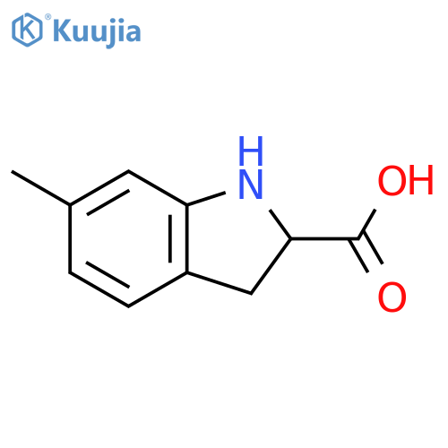 6-methyl-2,3-dihydro-1H-indole-2-carboxylic acid structure