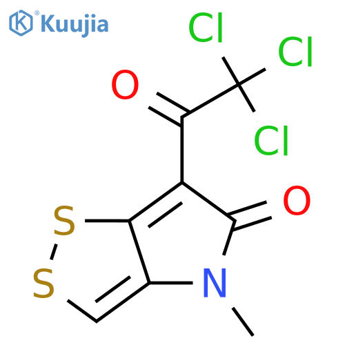 1,2-Dithiolo[4,3-b]pyrrol-5(4H)-one, 4-methyl-6-(trichloroacetyl)- structure