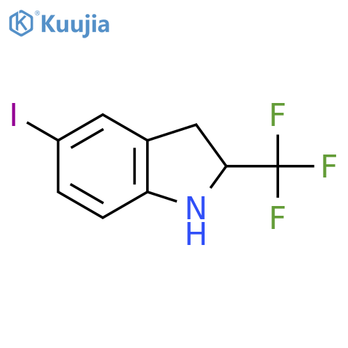 5-iodo-2-(trifluoromethyl)-2,3-dihydro-1H-indole structure