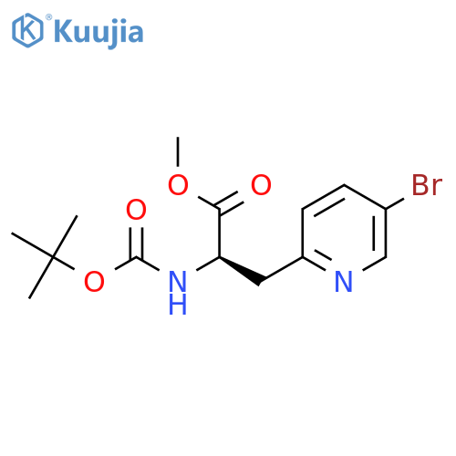 (R)-Methyl 3-(5-bromopyridin-2-YL)-2-(boc-amino)propanoate structure