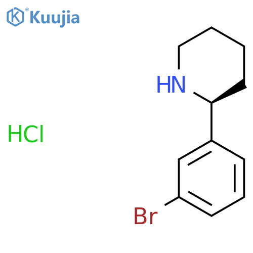 (S)-2-(3-bromophenyl)piperidine hydrochloride structure