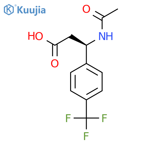 (3R)-3-acetamido-3-4-(trifluoromethyl)phenylpropanoic acid structure