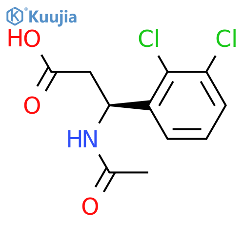 (3S)-3-(2,3-dichlorophenyl)-3-acetamidopropanoic acid structure