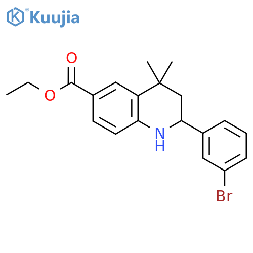ethyl 2-(3-bromophenyl)-4,4-dimethyl-2,3-dihydro-1H-quinoline-6-carboxylate structure