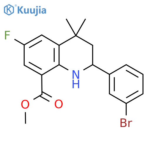 Methyl 2-(3-bromophenyl)-6-fluoro-4,4-dimethyl-2,3-dihydro-1H-quinoline-8-carboxylate structure