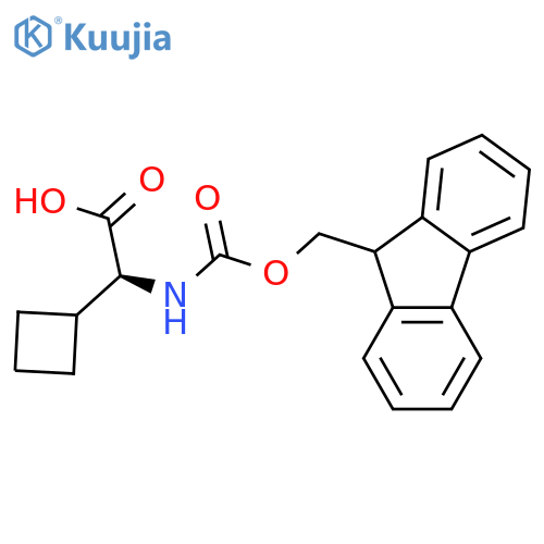 (2S)-2-cyclobutyl-2-({[(9H-fluoren-9-yl)methoxy]carbonyl}amino)acetic acid structure