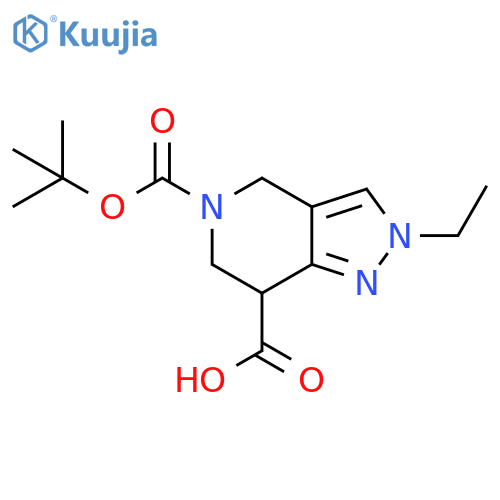 5-(tert-Butoxycarbonyl)-2-ethyl-4,5,6,7-tetrahydro-2H-pyrazolo[4,3-c]pyridine-7-carboxylic acid structure