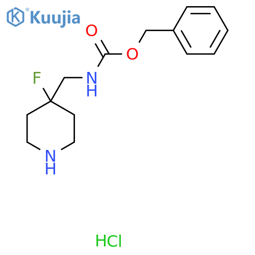 benzyl N-[(4-fluoro-4-piperidyl)methyl]carbamate;hydrochloride structure