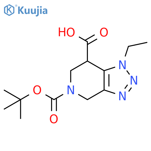 5-(tert-butoxycarbonyl)-1-ethyl-4,5,6,7-tetrahydro-1H-1,2,3triazolo4,5-cpyridine-7-carboxylic acid structure