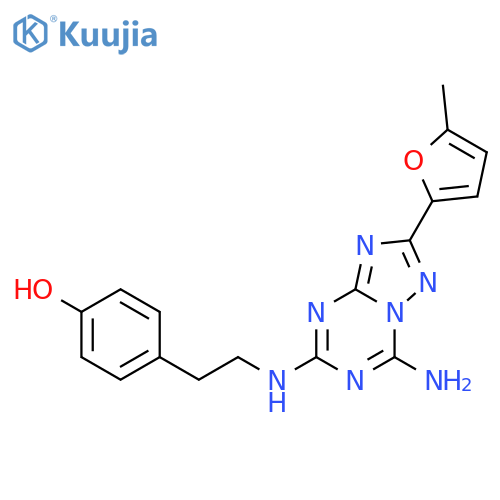 Phenol,4-[2-[[7-amino-2-(5-methyl-2-furanyl)[1,2,4]triazolo[1,5-a][1,3,5]triazin-5-yl]amino]ethyl]- structure