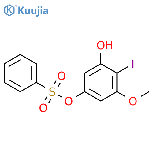 1,3-Benzenediol, 4-iodo-5-methoxy-, 1-benzenesulfonate structure