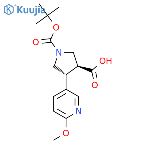 Boc-(+/-)-trans-4-(6-methoxy-3-pyridinyl)-pyrrolidine-3-carboxylic Acid structure