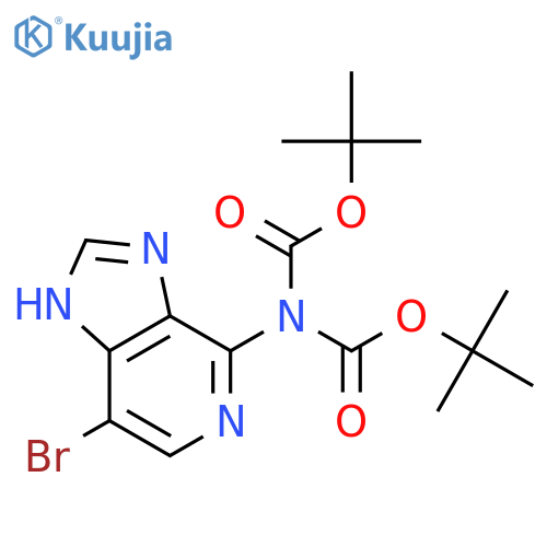 tert-butyl N-{7-bromo-1H-imidazo[4,5-c]pyridin-4-yl}-N-[(tert-butoxy)carbonyl]carbamate structure