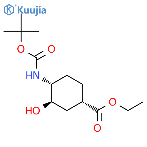 ethyl (1S,3R,4R)-4-{[(tert-butoxy)carbonyl]amino}-3-hydroxycyclohexane-1-carboxylate structure