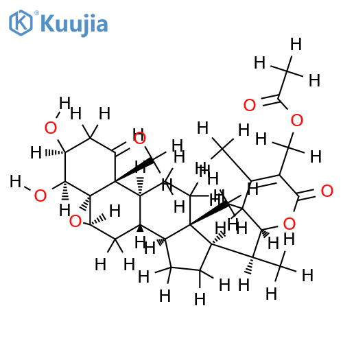 27-acetoxy-5beta,6beta,epoxy-3,4-dihydroxy-1-oxo-with-24-enolide structure