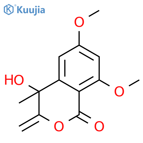 3,4-dihydro-6,8-dimethoxy-4-hydroxy-4-methyl-3-methyleneisochromen-1-one structure