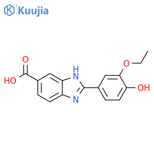 2-(3-Ethoxy-4-hydroxy-phenyl)-3H-benzoimidazole-5-carboxylic acid structure