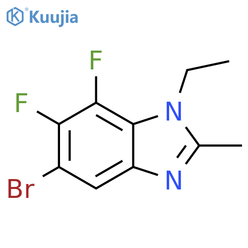 5-Bromo-1-ethyl-6,7-difluoro-2-methyl-1,3-benzodiazole structure